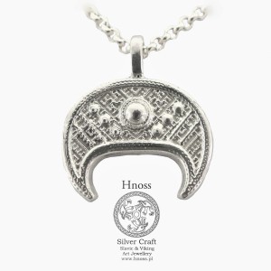 Lunula srebrny amulet naszyjnik 1,5cm Rolo