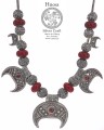 Lunula Silver Custom Necklace with Garnet & Glass by Hnoss Silver Craft