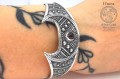 Amulet Lunula Silver Bracelet with Garnet & Slavic Ornaments 2.jpg