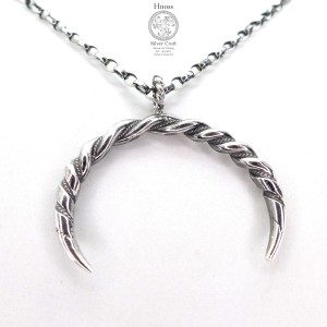 Lunula srebrny skręcany amulet naszyjnik