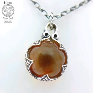 Kula Wikingów srebrny amulet naszyjnik z Bursztynem Bałtyckim 15mm 