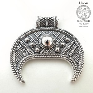 Lunula srebrny amulet wisior 4cm