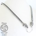 Silver Chain Fox Tail - 4mm width, 50cm length with Wolf Fenrir Heads Birka by Hnoss Silver Craft
