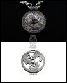Silver Ravens Triskelion Pendant with Garnet by Hnoss Silver Craft