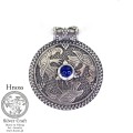 Silver Ravens Triskelion Necklace with Lapis Lazuli by Hnoss Silver Craft