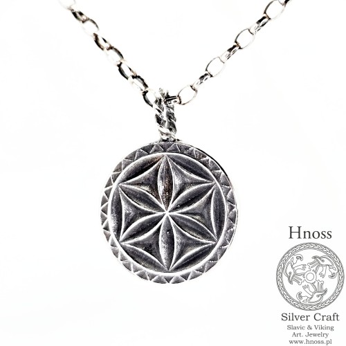 Srebrny Amulet Rozeta - Kwiat Życia