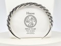 Twisted & Hammered Needle Viking & Slavic Lunula Bracelet by Hnoss Silver Craft