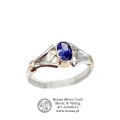 Retro Silver and Gold Ring with Tanzanite by Hnoss Silver Craft
