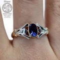 Retro Silver and Gold Ring with Tanzanite by Hnoss Silver Craft