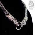 Silver Chain Fox Tail  with Wolf Fenrir Heads from from Gokstadhaugen Norwy by Hnoss Silver Craft