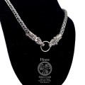 Silver Chain Fox Tail  with Wolf Fenrir Heads from from Gokstadhaugen Norwy by Hnoss Silver Craft