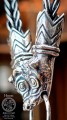 Silver Chain Fox Tail  with Wolf Fenrir Heads from from Gokstadhaugen Norwy by Hnoss Silver Craft