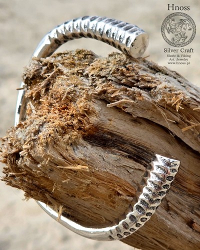 Big Silver Slavic Trumpet "Haćki" Bracelet - Early Middle Ages by Hnoss Silver Craft