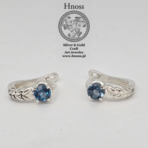 Kolczyki Plecionka z Topazem