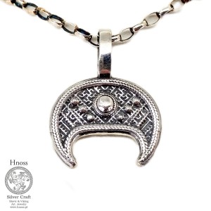 Lunula srebrny amulet naszyjnik 2cm Rolo
