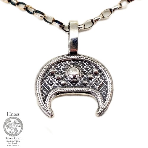 Lunula srebrny amulet naszyjnik 2cm Rolo Hnoss Silver Craft