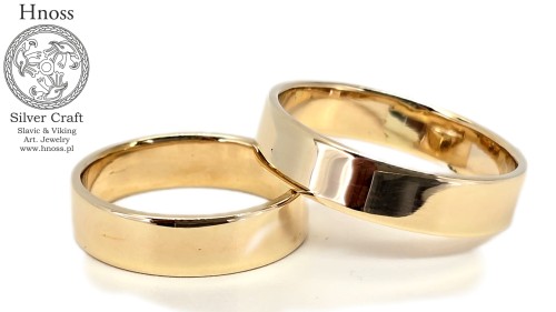 Złote obrączki ślubne klasyczne Hnoss Silver Craft