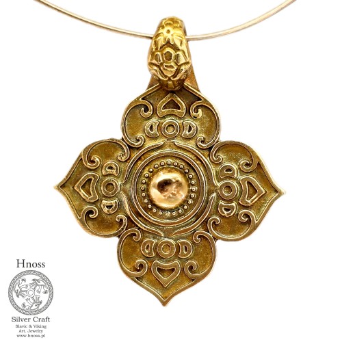 Rozeta Jaćwieska brąz amulet naszyjnik Hnoss Silver Craft