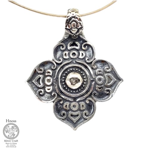 Rozeta Jaćwieska srebrny amulet wisior 5/4cm Hnoss Silver Craft