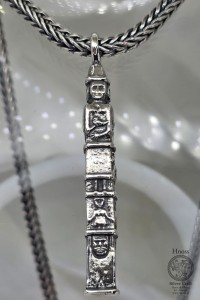 Światowid ze Zbrucza - srebrny amulet wisior - Duży 5,7cm