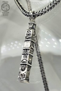 Światowid ze Zbrucza - srebrny naszyjnik - Duży 5,7cm - Lisi Ogon 4mm