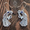 Srebrne kolczyki Kruki Hugin I Munin z Lapis Lazuli z Hnoss Silver Craft