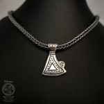 Topór Peruna I srebrny amulet z łańcuchem 4mm lisi ogon 