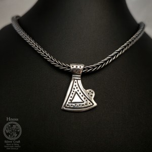 Topór Peruna I srebrny amulet z łańcuchem 4mm lisi ogon 