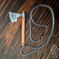 Topór Peruna I srebrny amulet z drewnianym trzonkiem i łańcuszkiem z Hnoss Silver Craft