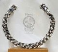 Srebrna Bransoleta z Głowami Świętowida z Wolina z Hnoss Silver Craft
