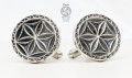 Rozeta Kwiat Życia srebrny amulet spinki do mankietu z Hnoss Silver Craft