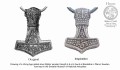 Mjölnir-Młot Thora 3cm Reko, wyspa Oland srebrny łańcuch grubość 4mm długość 60cm z Hnoss Silver Craft