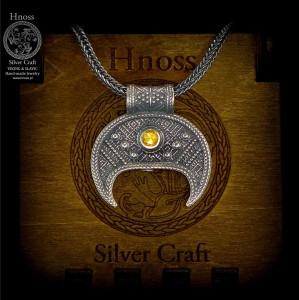 Lunula srebrny amulet naszyjnik z Cytrynem fasetowanym