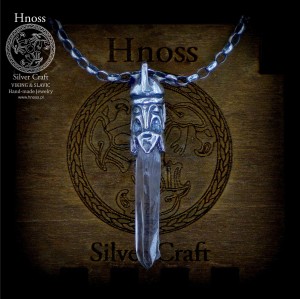 Svendborg Svantevit srebrny amulet naszyjnik z Kryształem Górskim II