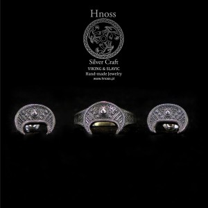 Lunula srebrny zestaw kolczyki sztyfty i pierścionek