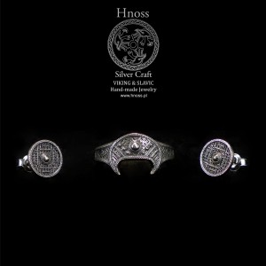 Lunula srebrny zestaw pierścionek i kolczyki tarcze sztyfty 1cm