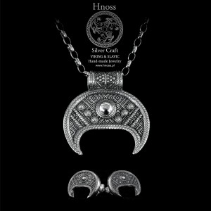 Lunula srebrny zestaw kolczyki sztyfty i naszyjnik