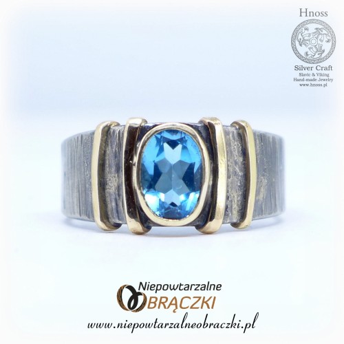 Silver Ring with Gold and Topaz SH.jpg
