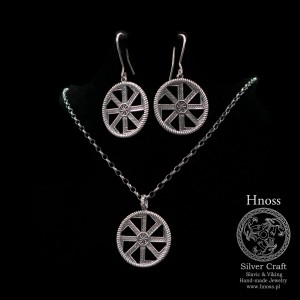 Kolovrat srebrny zestaw naszyjnik i kolczyki III