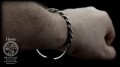 Twisted & Hammered Needle Viking & Slavic Lunula Bracelet - slim 2 HAND 2.jpg