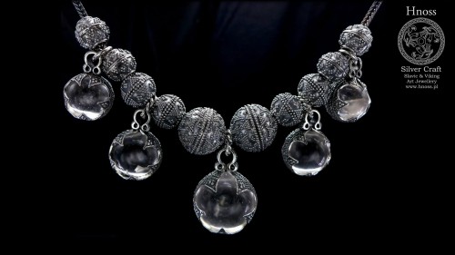 Viking Amulet Necklace - Crystal Mountain Ball with Silver Cover 2 FB.jpg