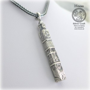 Światowid ze Zbrucza - srebrny amulet naszyjnik - Mały 4,6cm - Lisi Ogon 2,3mm