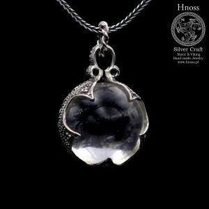 Kula Wikingów srebrny amulet naszyjnik z Kryształem Górskim 22/23mm